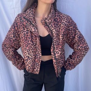 Cotton on leopard print puffer jacket down jacket